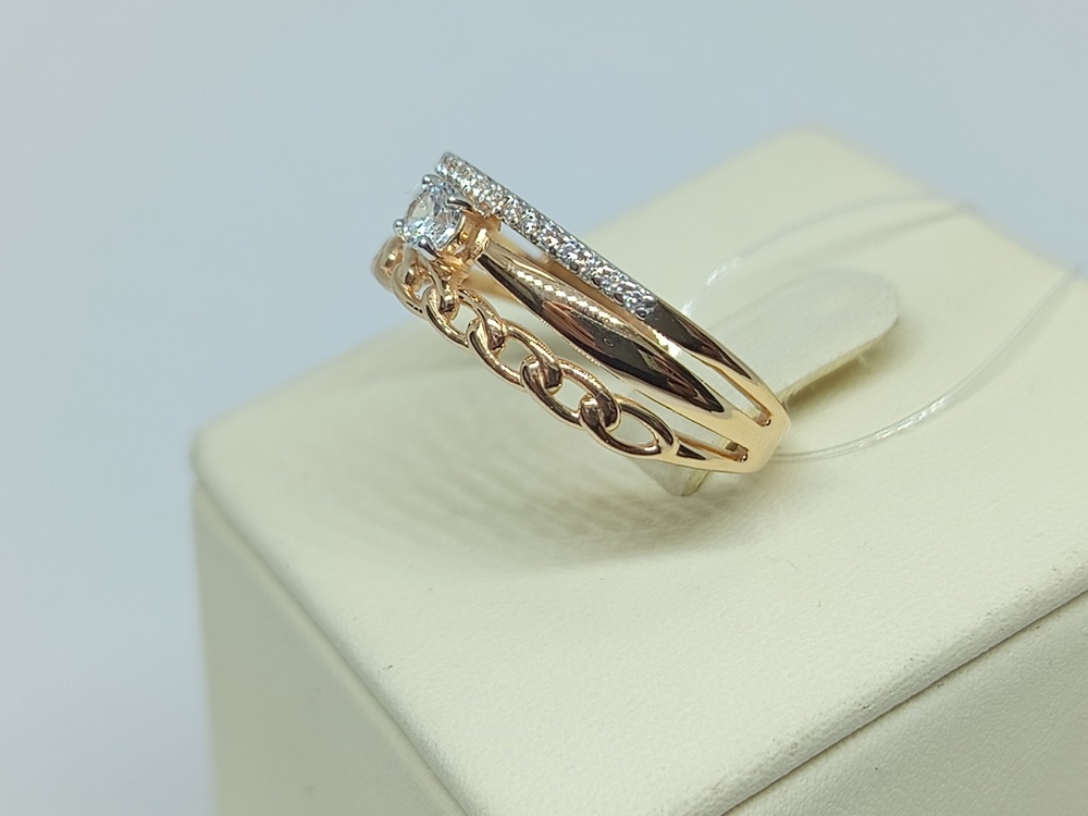 КОЛЬЦО С КАМНЯМИ (Au 585)