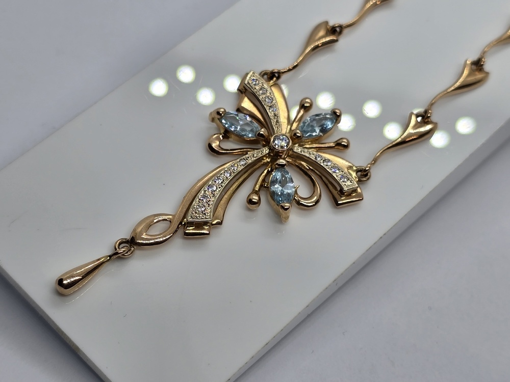 КОЛЬЕ С КАМНЯМИ Au 585