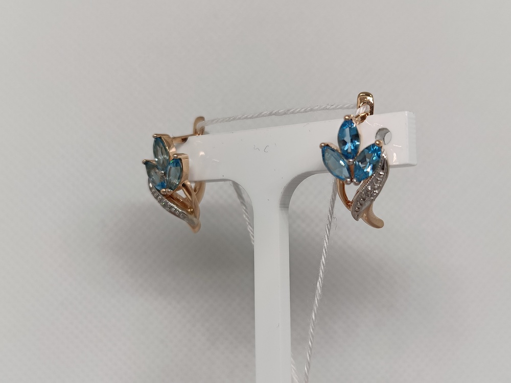 СКМИ585 СЕРЬГИ С КАМНЯМИ (Au 585)