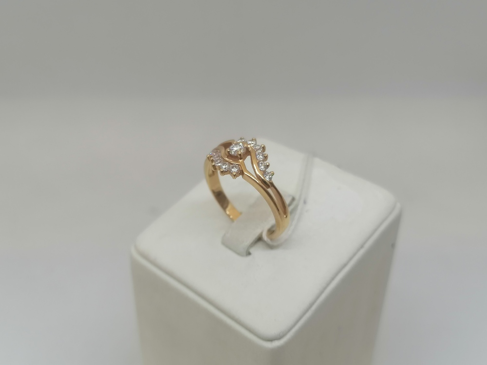 КОЛЬЦО С КАМНЯМИ (Au 585)