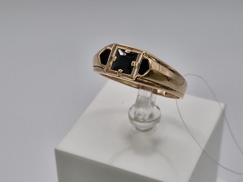 КОЛЬЦО ПЕЧАТКА с камнями (Au 585)