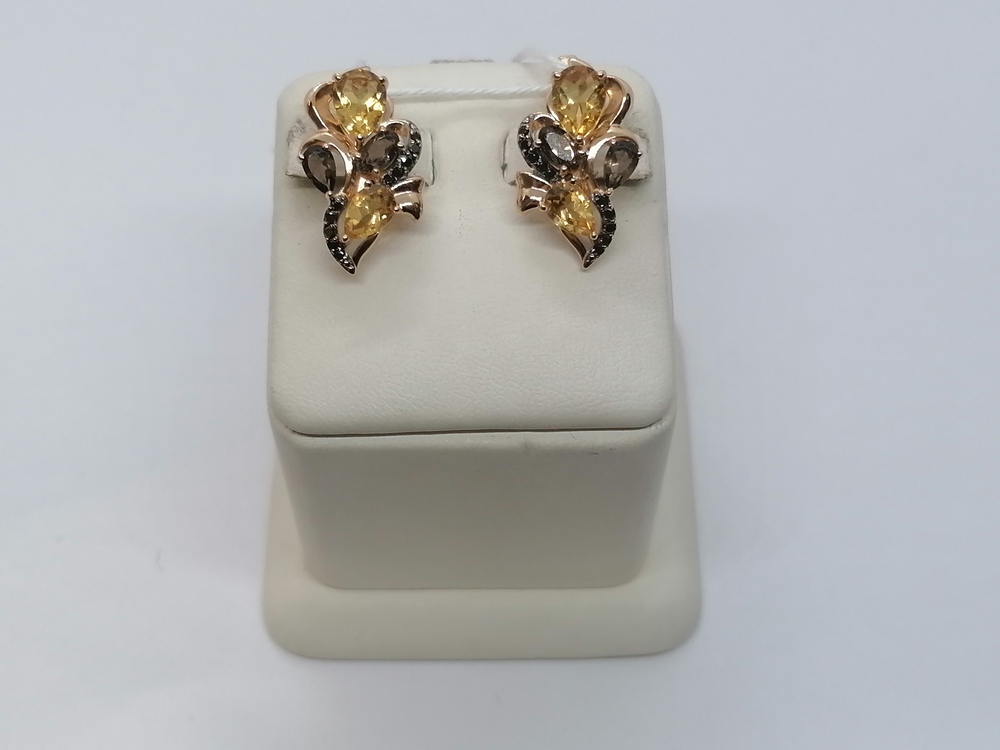 СКМИ585 СЕРЬГИ С КАМНЯМИ (Au 585)