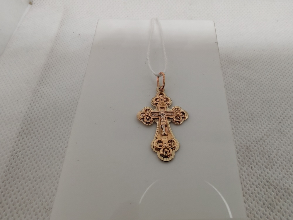 ПОДВЕСКА КРЕСТ БЕЗ КАМНЯ (Au 585)