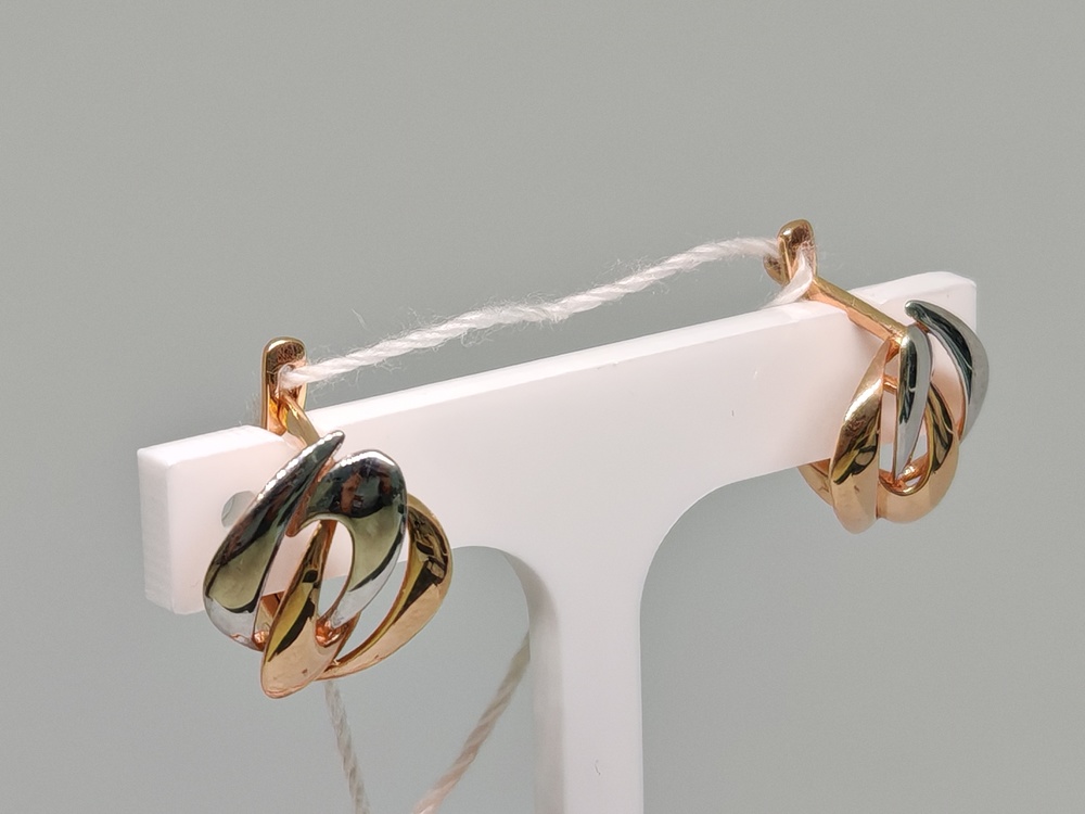 СБКМ585 СЕРЬГИ БЕЗ КАМНЯ (Au 585)