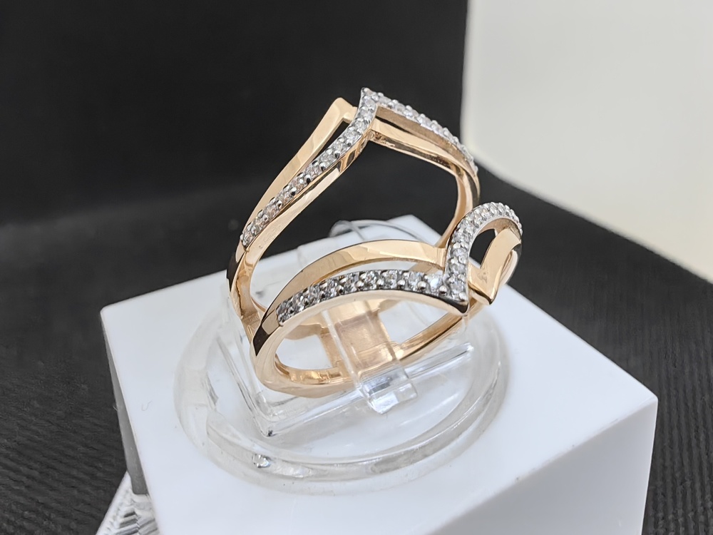 КОЛЬЦО С КАМНЯМИ (Au 585)