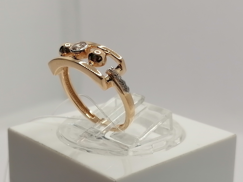 КОЛЬЦО С КАМНЯМИ (Au 585)