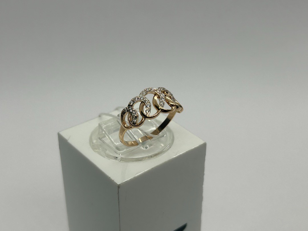 КОЛЬЦО С КАМНЯМИ (Au 585)