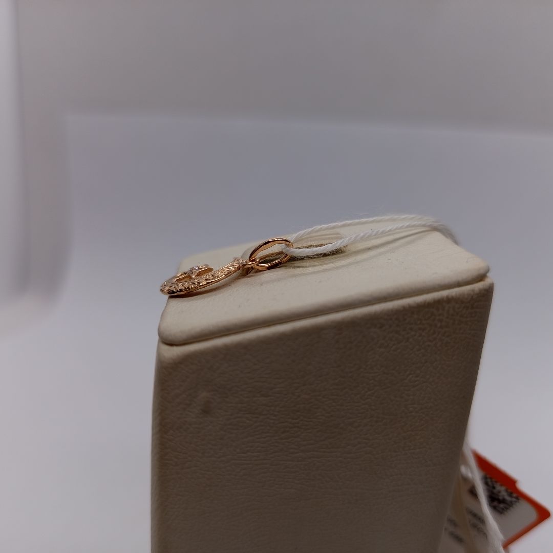 ПОДПКМ585 ПОДВЕСКА ПОЛУМЕСЯЦ С КАМНЕМ (Au 585)