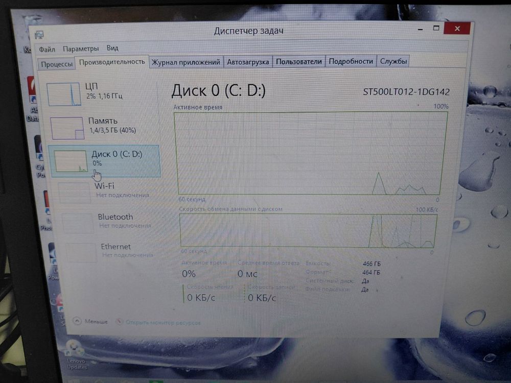 Ноутбук Lenovo; A8-6410, Radeon 8500M, 4 Гб, Нет, 500 Гб