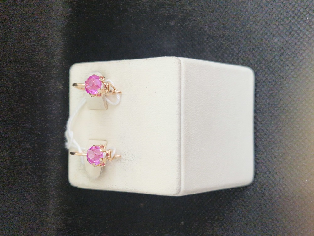 СКМ583 СЕРЬГИ С КАМНЕМ (Au 583)