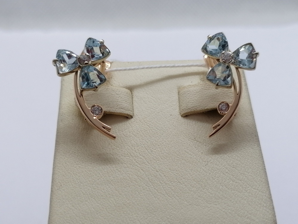 СКМИ585 СЕРЬГИ С КАМНЯМИ (Au 585)