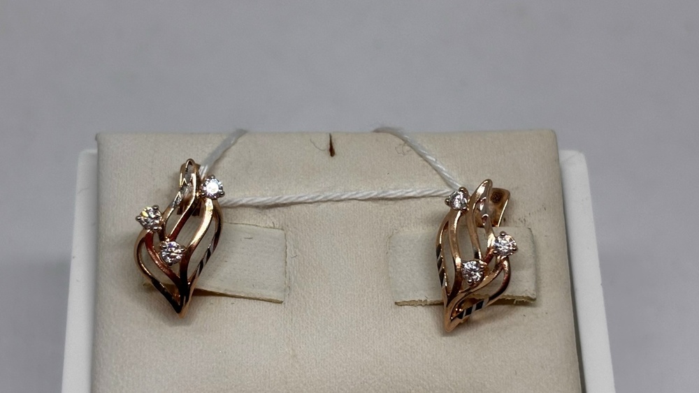 СКМИ585 СЕРЬГИ С КАМНЯМИ (Au 585)