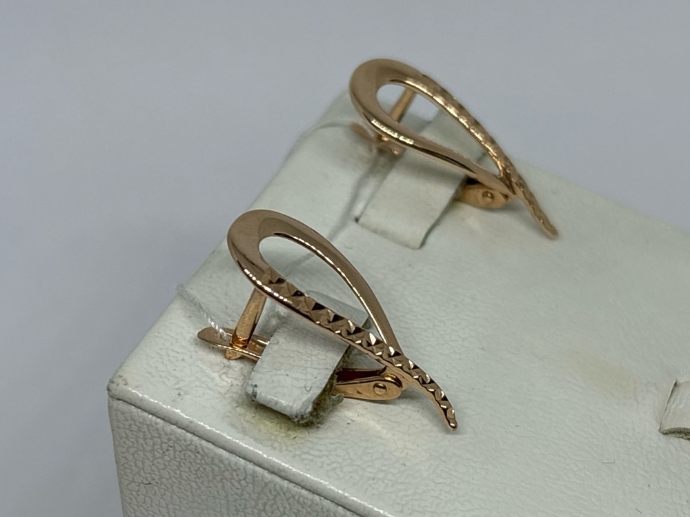 СБКМ585 СЕРЬГИ БЕЗ КАМНЯ (Au 585)