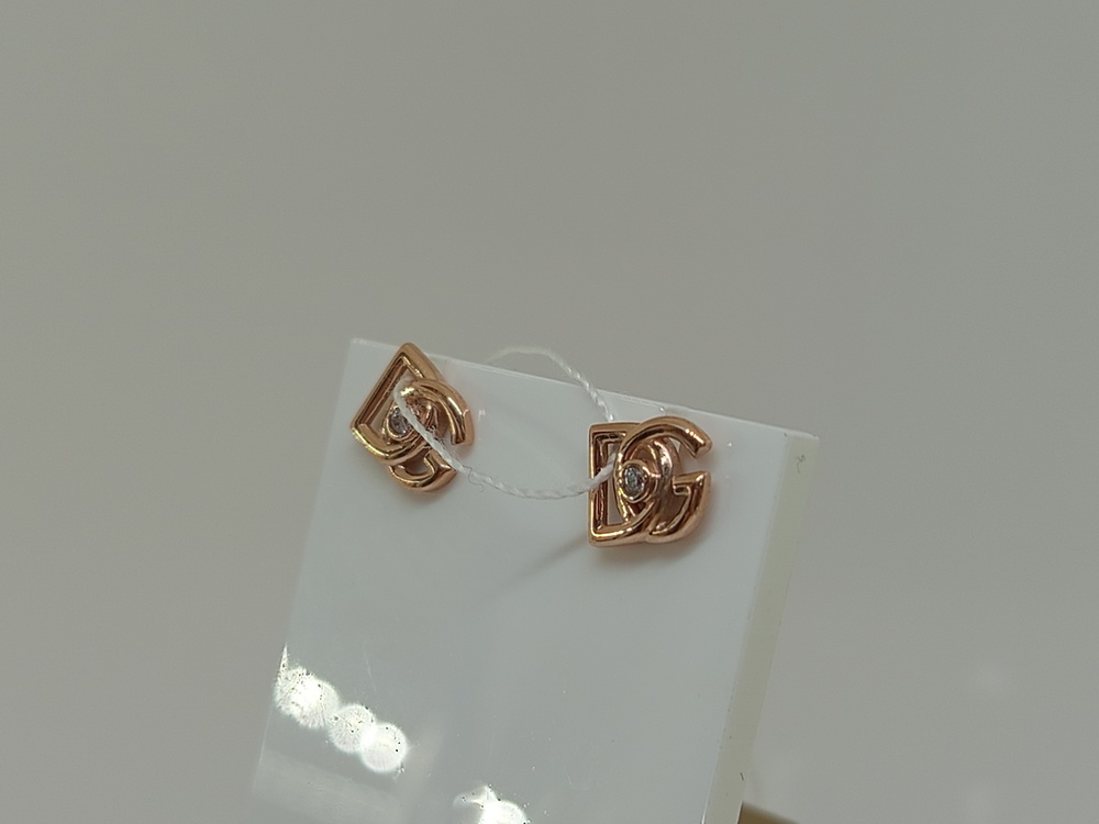 СЕРЬГИ ПУСЕТЫ с камнем (Au 585)