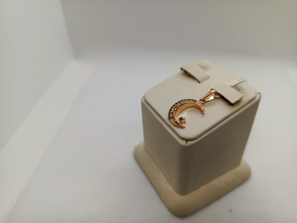 ПОДВЕСКА ПОЛУМЕСЯЦ С КАМНЯМИ (Au 585)