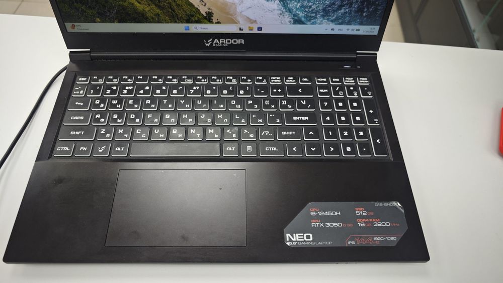 Ноутбук ARDOR Gaming; Core I5-12450H, GeForce RTX 3050 6GB, 16 Гб, 512 GB, Нет