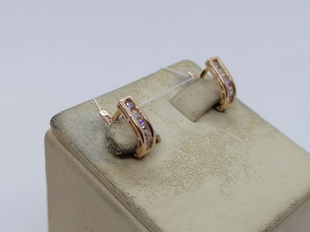 СКМИ585 СЕРЬГИ С КАМНЯМИ (Au 585)