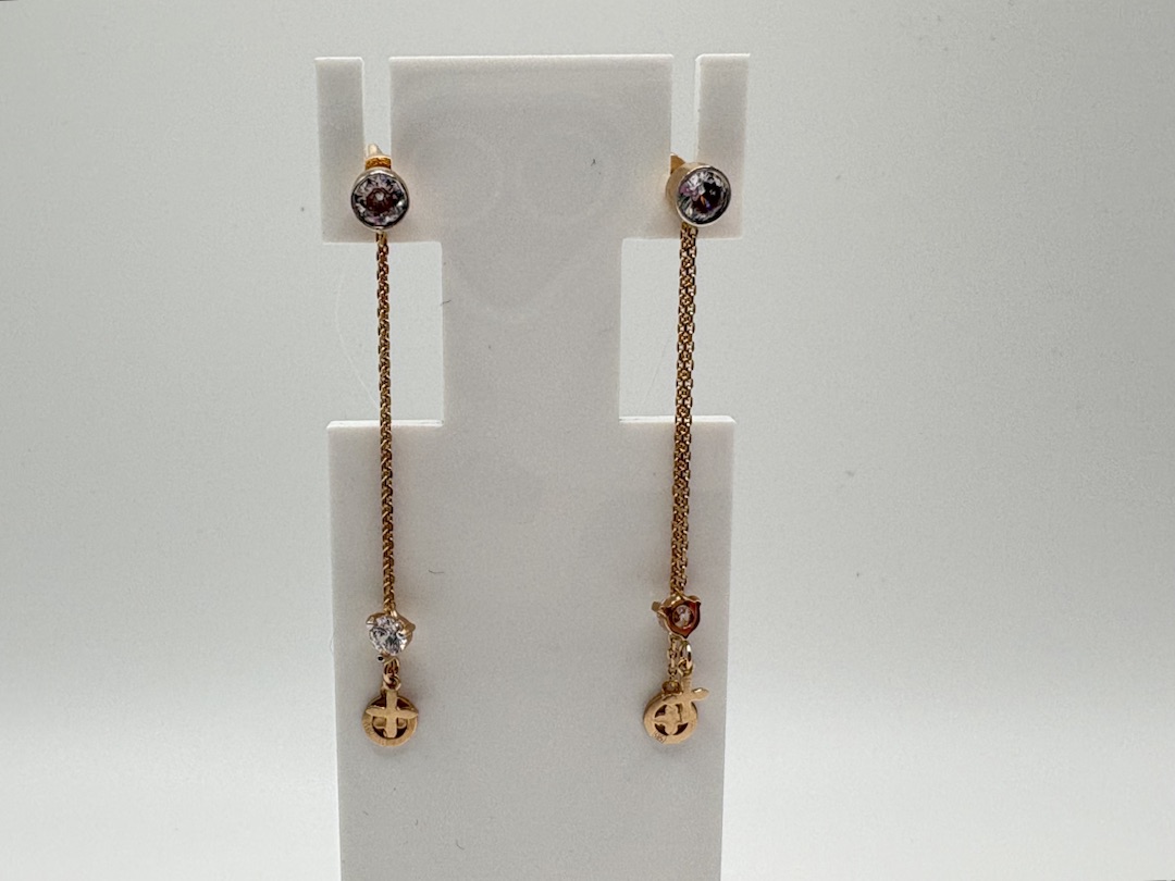 804-01933-10-00-20-00 СЕРЬГИ ПУСЕТЫ с камнями (Au 585)