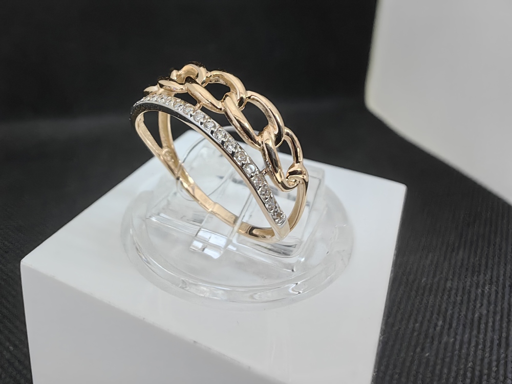 КОЛЬЦО С КАМНЯМИ (Au 585)