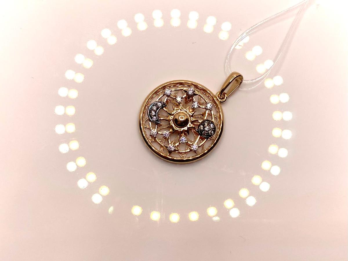 035849-2 ПОДВЕСКА С КАМНЯМИ (Au 585)