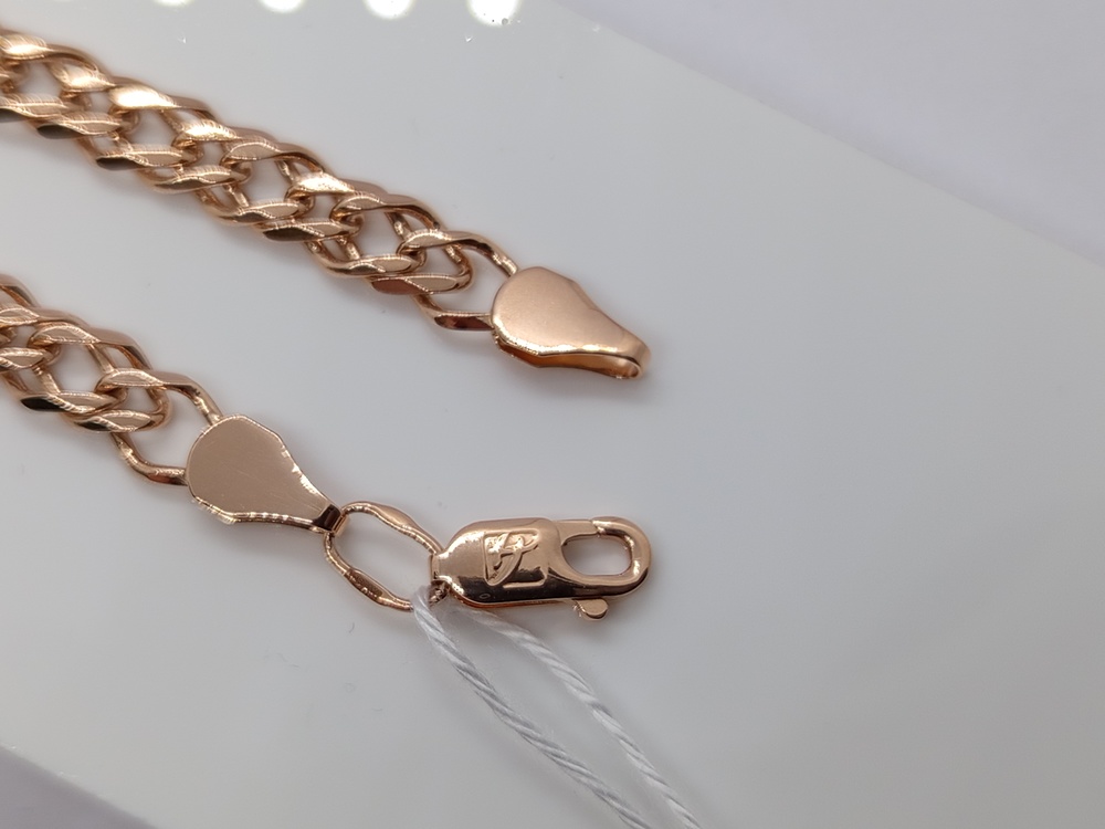 БРАСЛЕТ ПОЛНОВЕСНЫЙ Ромб двойной Au 585