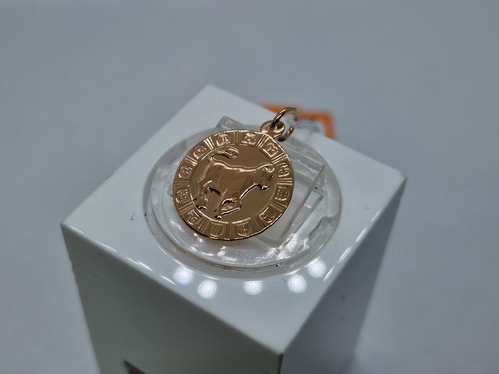 ПОДЗЗТ585 ПОДВЕСКА ЗНАК ЗОДИАКА ТЕЛЕЦ (Au 585)