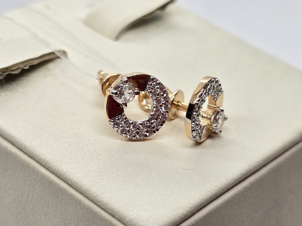 СЕРЬГИ ПУСЕТЫ с камнями (Au 585)