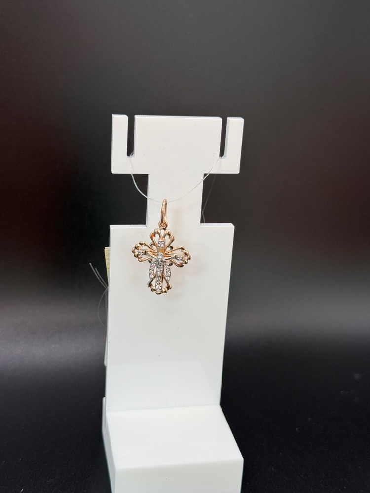 ПОДВЕСКА КРЕСТ с камнями (Au 585)