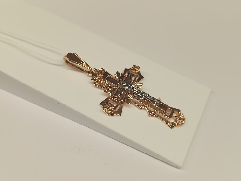 132001 ПОДВЕСКА КРЕСТ без камня (Au 585)