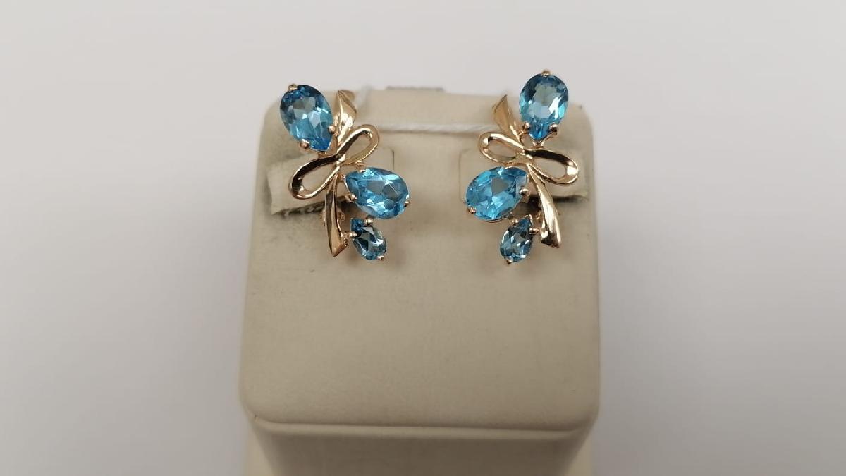 СКМИ585 СЕРЬГИ С КАМНЯМИ (Au 585)