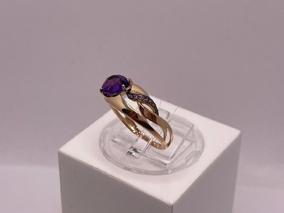 КОЛЬЦО АМЕТИСТ с камнями (Au 585)