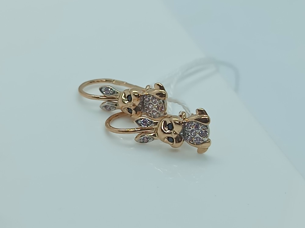 СКМИ585 СЕРЬГИ С КАМНЯМИ (Au 585)
