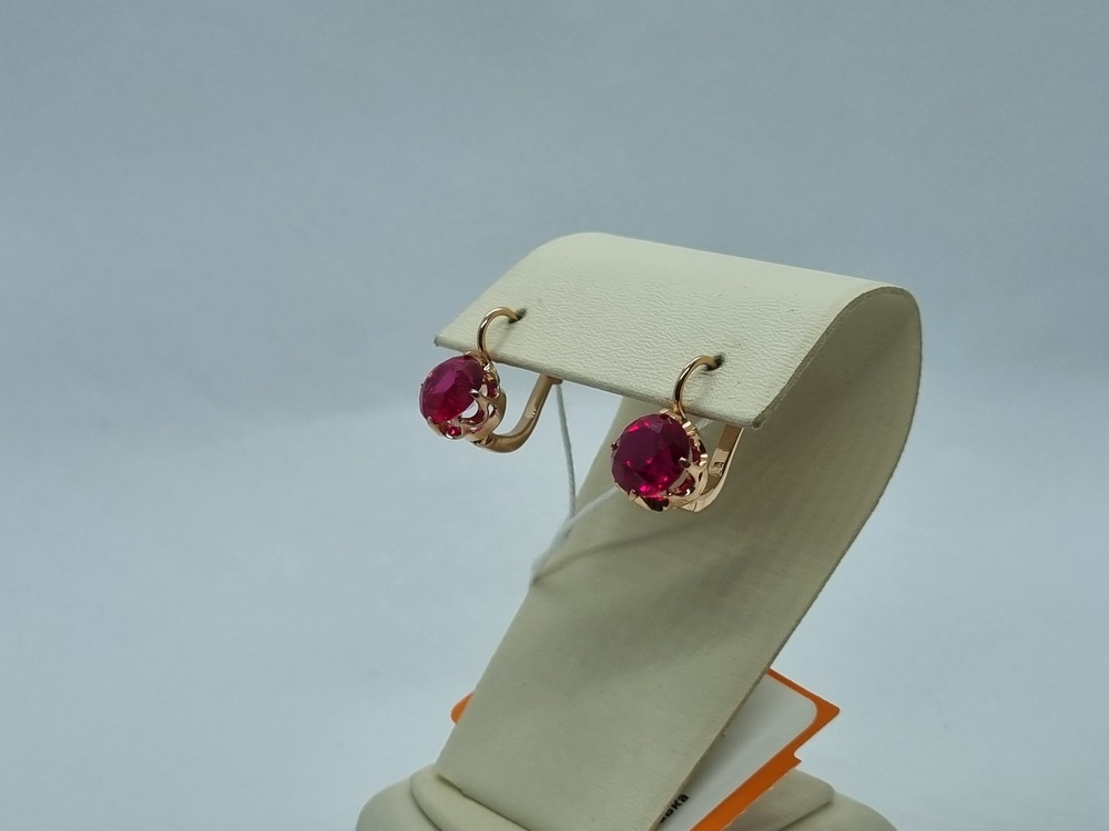 СКМ583 СЕРЬГИ С КАМНЕМ (Au 583)