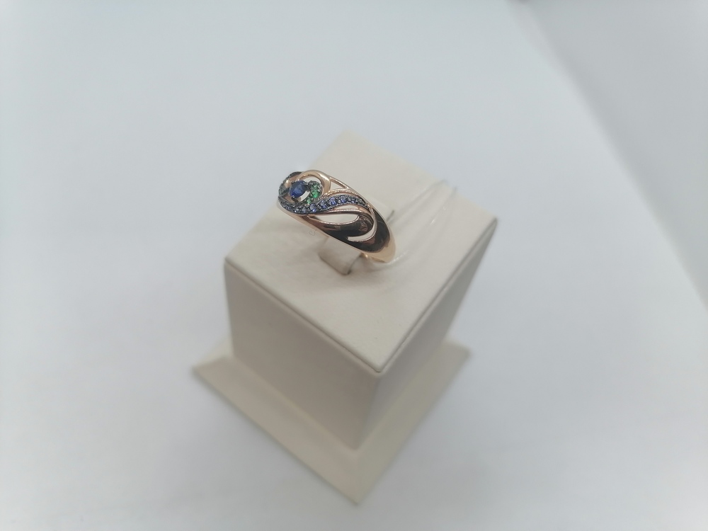 КОЛЬЦО С КАМНЯМИ (Au 585)