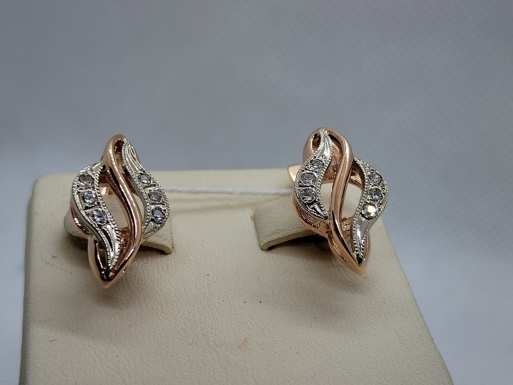 СКМИ585 СЕРЬГИ С КАМНЯМИ (Au 585)