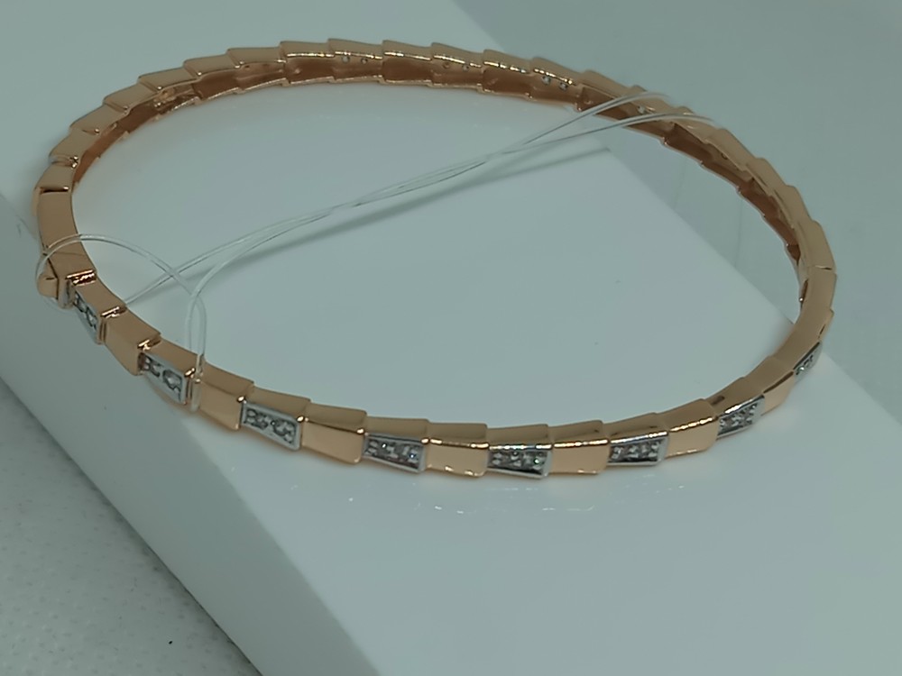 бр1364 БРАСЛЕТ ЖЕСТКИЙ с камнями (Au 585)