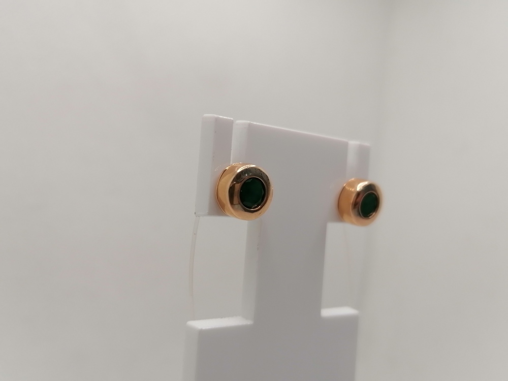 728767 СЕРЬГИ ПУСЕТЫ с камнем (Au 585)