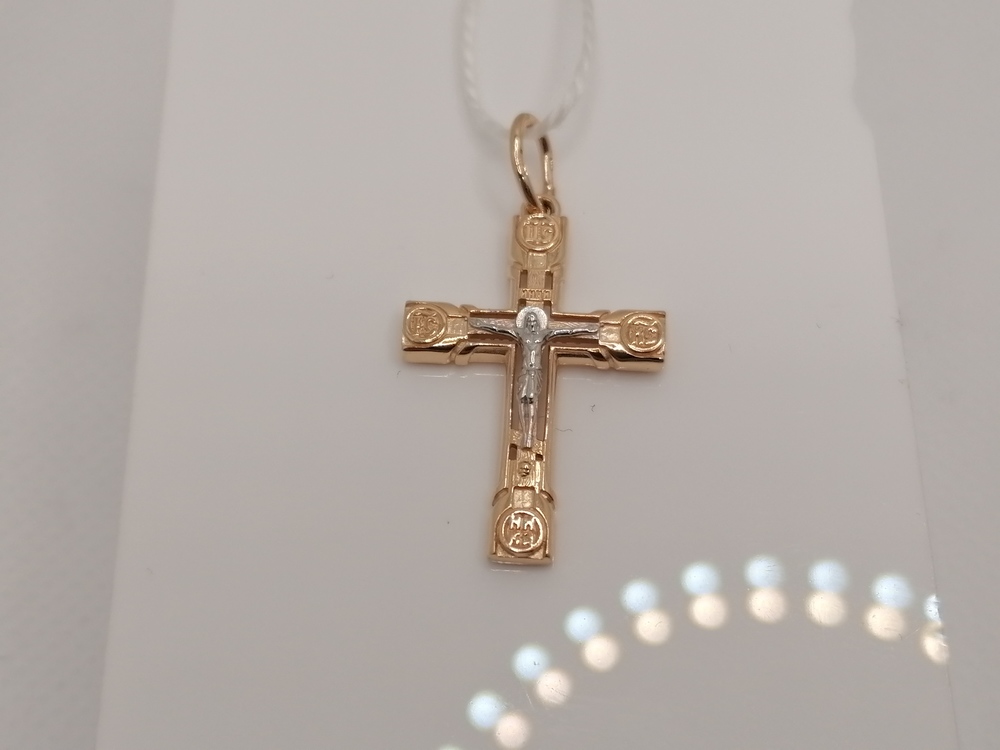 300-1-2009Р ПОДВЕСКА КРЕСТ без камня (Au 585)