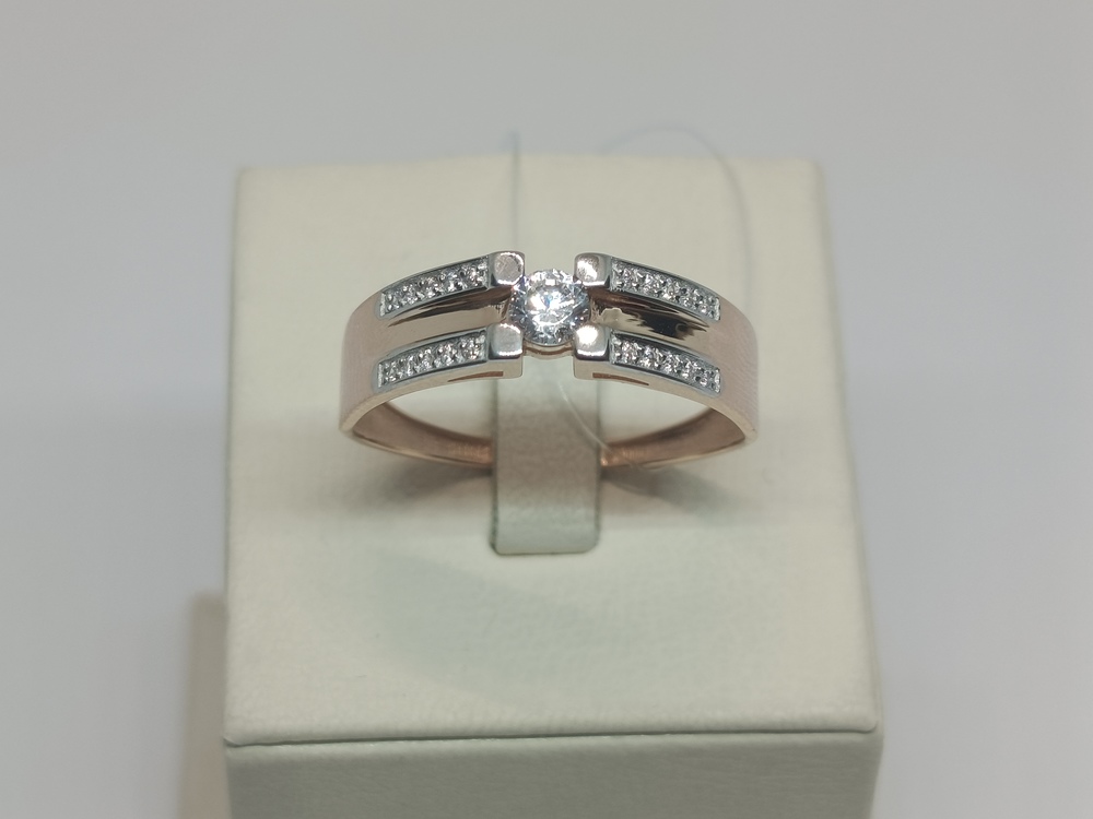 КОЛЬЦО С КАМНЯМИ (Au 585)