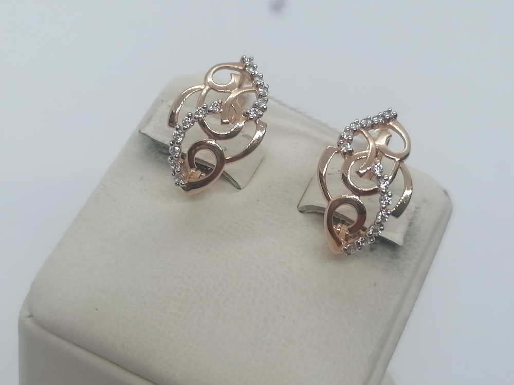 СКМИ585 СЕРЬГИ С КАМНЯМИ (Au 585)