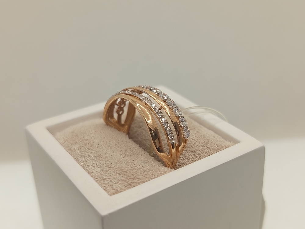 КОЛЬЦО С КАМНЯМИ (Au 585)