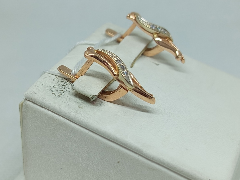 СКМИ585 СЕРЬГИ С КАМНЯМИ (Au 585)