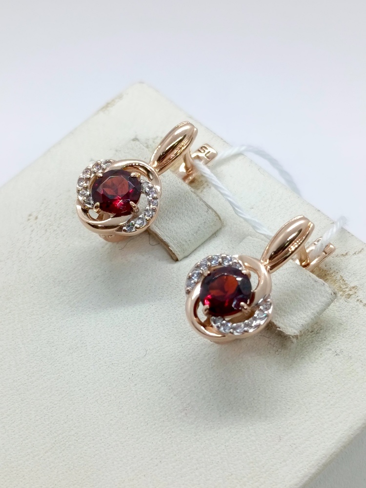 СКМИ585 СЕРЬГИ С КАМНЯМИ (Au 585)