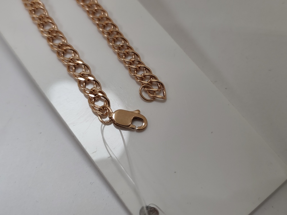 БРАСЛЕТ ПУСТОТЕЛЫЙ Ромб двойной (Au 585)