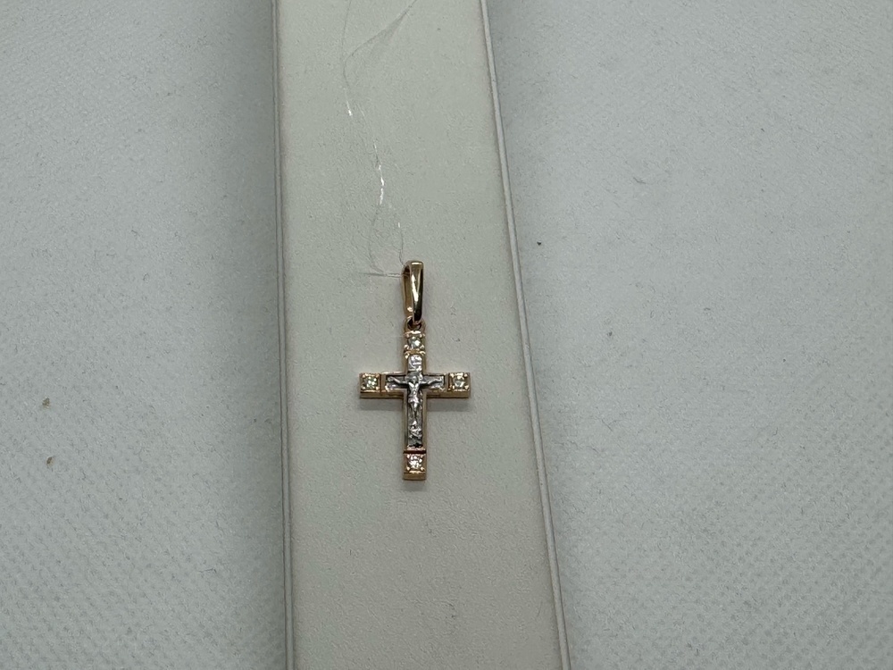 ПОДВЕСКА КРЕСТ с камнями (Au 585)