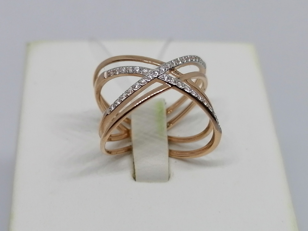 КОЛЬЦО С КАМНЯМИ (Au 585)