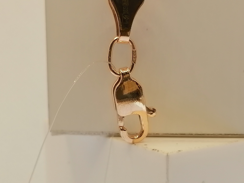 7120154П-20 БРАСЛЕТ ПУСТОТЕЛЫЙ Ромб двойной (Au 585)