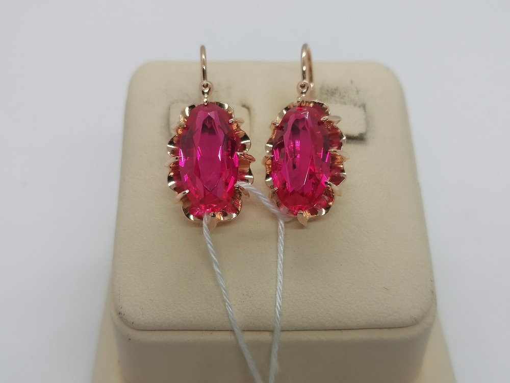 СКМ583 СЕРЬГИ С КАМНЕМ (Au 583)