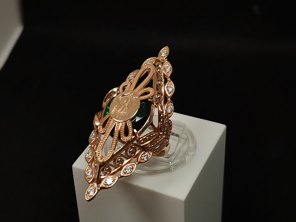 КОЛКМИ585 КОЛЬЦО С КАМНЯМИ (Au 585)