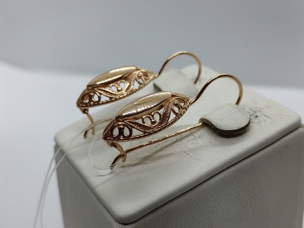 2683 СЕРЬГИ ПЕТЕЛЬКА без камня (Au 585)